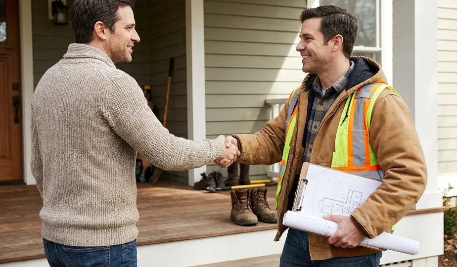 General contractor meeting with a homeowner in Portland, Oregon