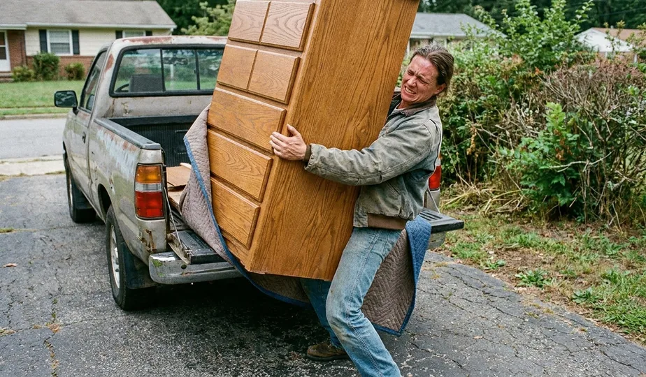 DIY junk hauling attempt in Portland, Oregon