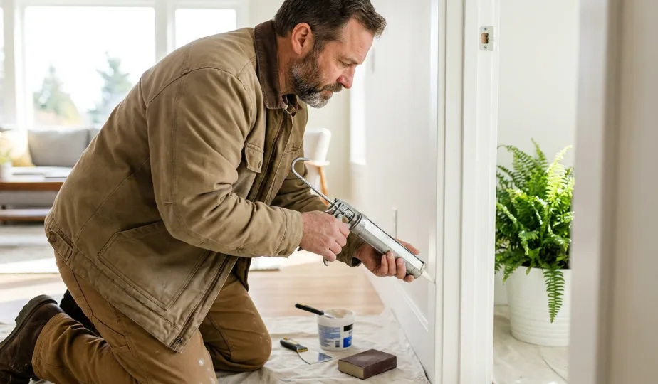 Interior trim and drywall repair completed in Hillsboro, Oregon